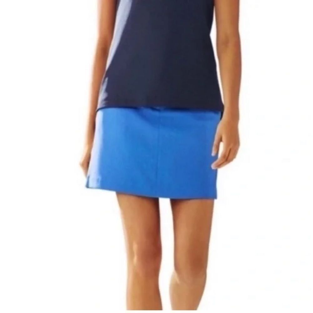 Tory Burch Sport Blue Two-Tone Tech Twill Golf Skirt Size XS